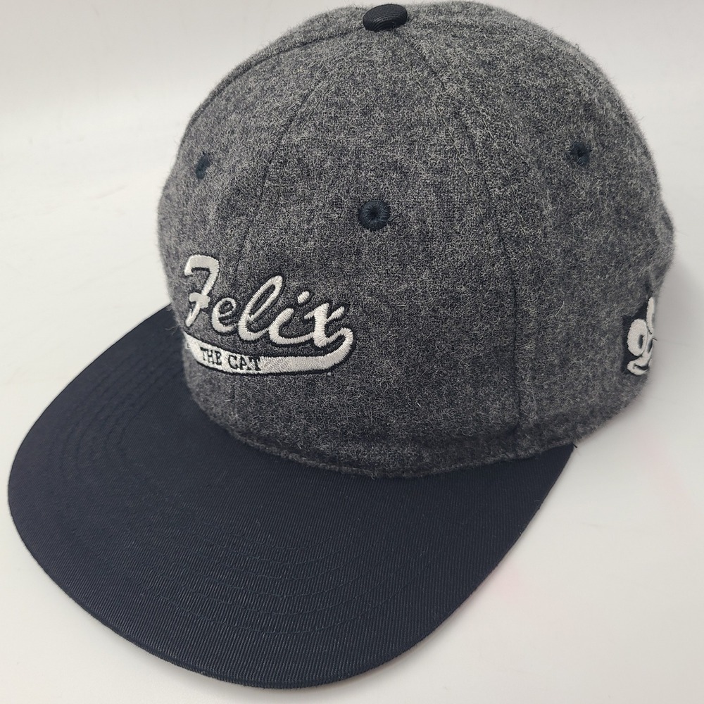 Vintage Felix The Cat Hat Snapback (Fits Small) Gray Black Sample Cartoon 90s
